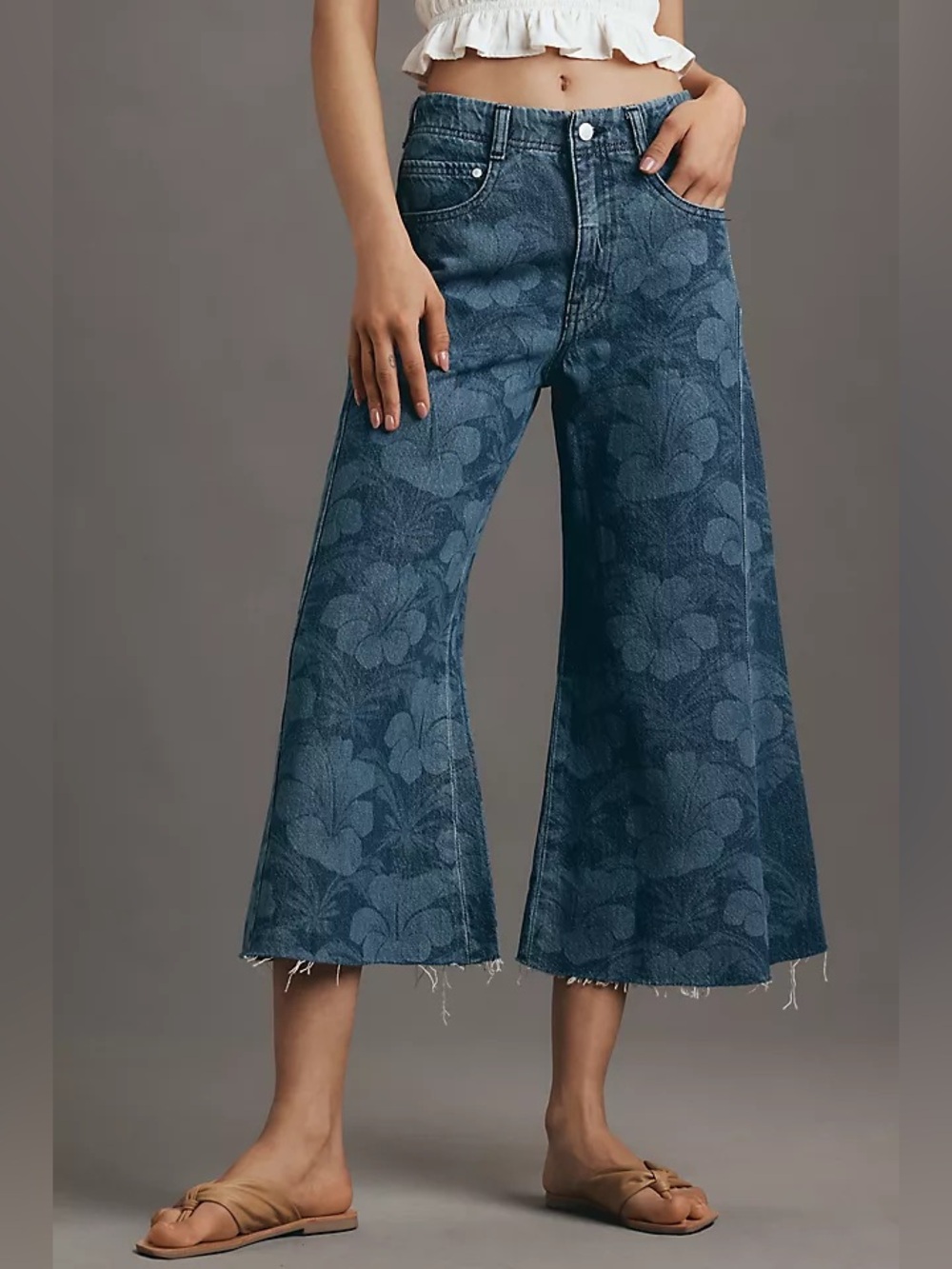 Anthropologie The Adi Crop Mid-Rise Flare Jeans by Pilcro Size 28